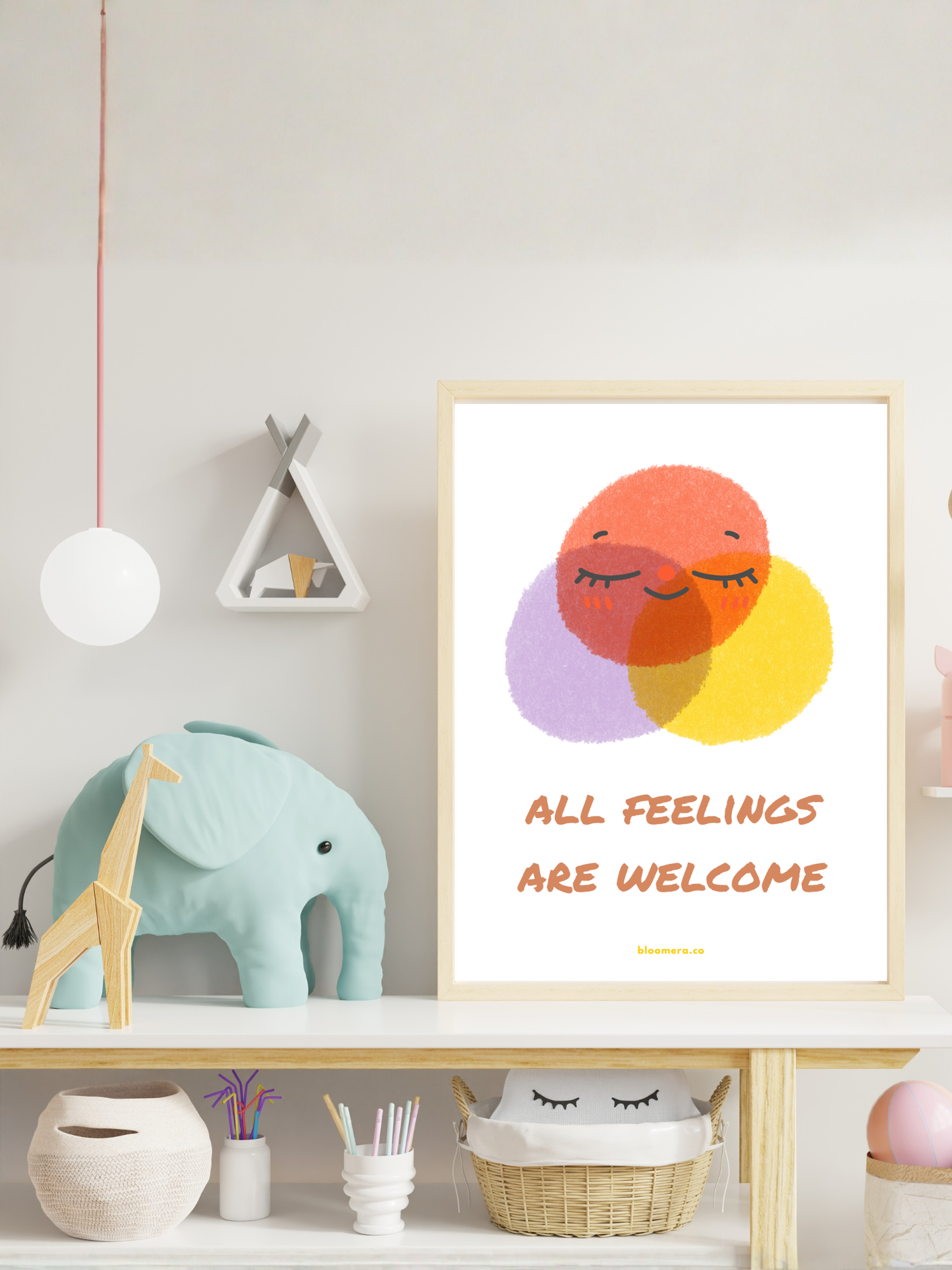 All Feelings Are Welcome | Positive Affirmation Poster for Kids